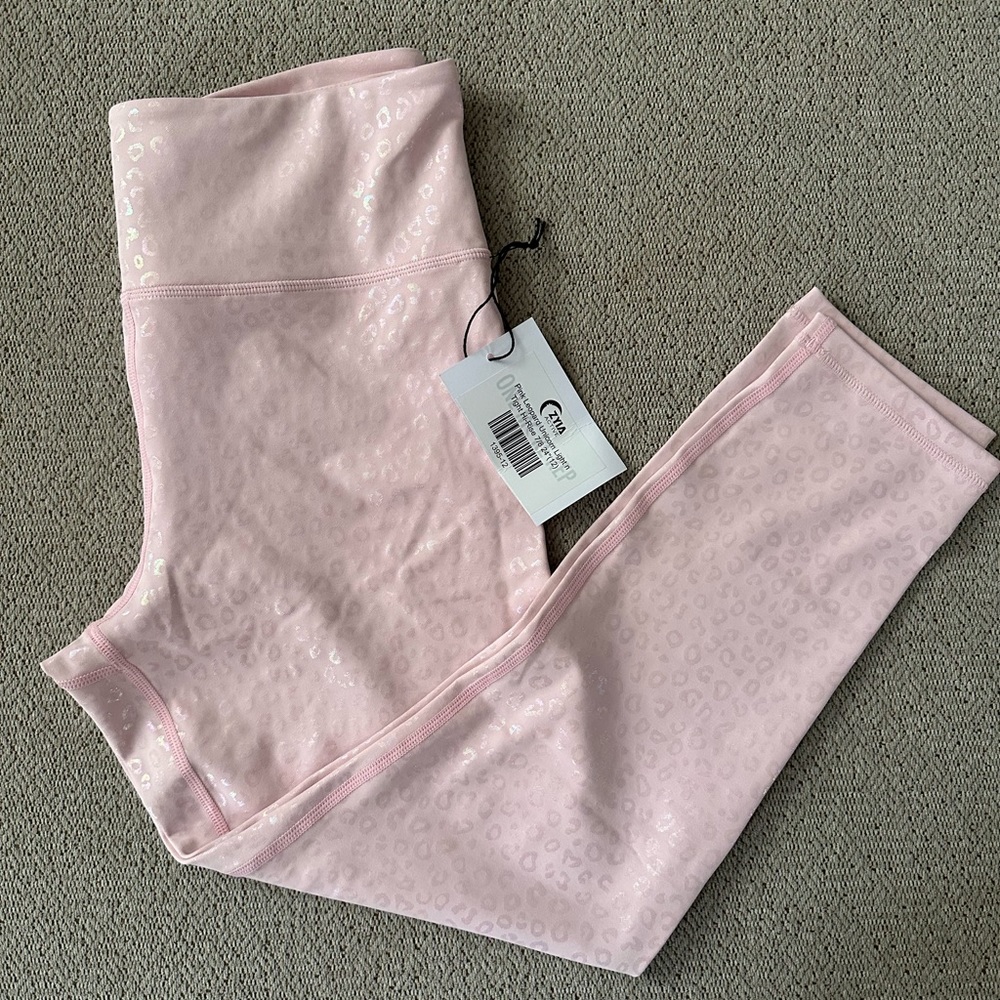 ZYIA Pink Leopard Unicorn Light n Tight Hi-Rise 7/8 24” Size 12 NWT